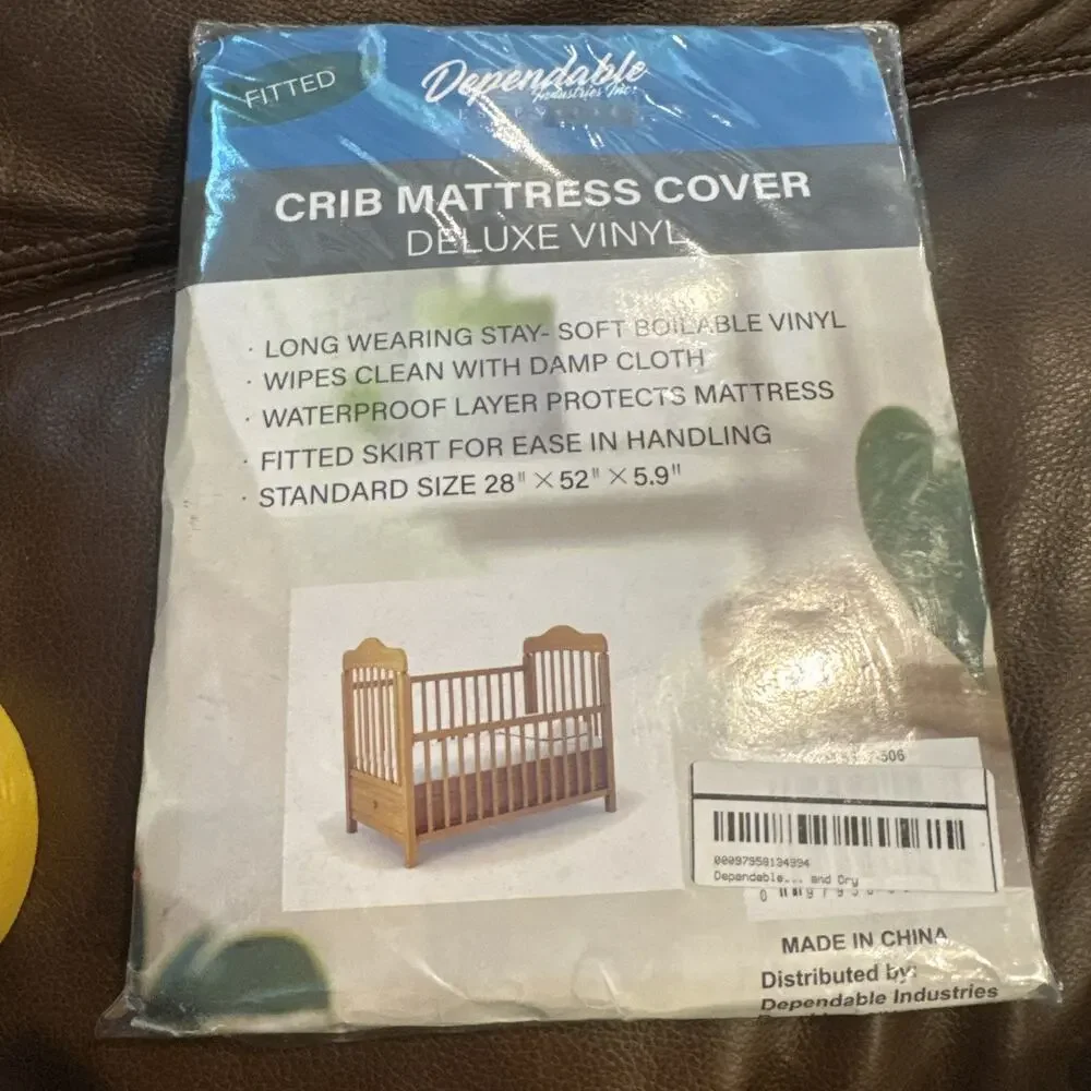 Fitted Crib Mattress Cover Vinyl Standard Size 28